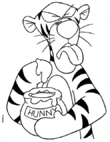 A coloring page of winnie the pooh - tigger